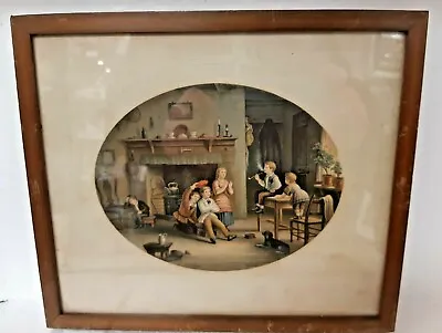 Victorian Le Blond Baxter Print With Blind Stamp Grandfather's Pipe • £20