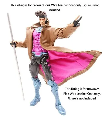 Marvel Legends X-MEN Gambit Dedicated Brown & Pink Wire Leather Coat • $17