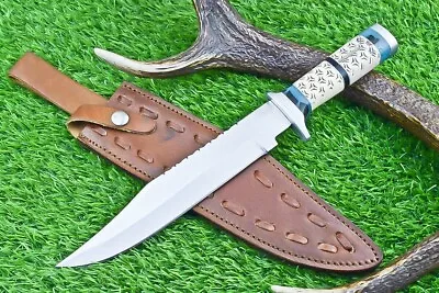 13  Custom Handmade D2 Steel Hunting Knife Bowie Knife W/Sheath EX-7126 • $4.25