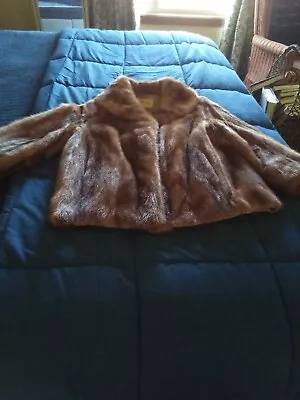 Vintage Mink Shawl Jacket HANES CO. Marietta Ohio • $15