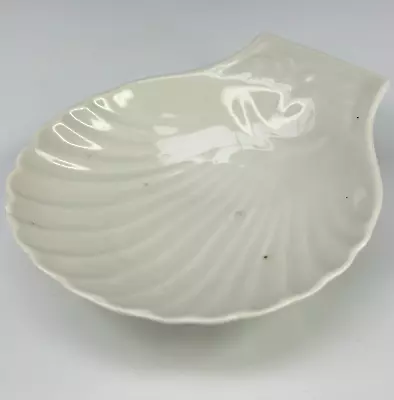 Vintage French White Glazed Ceramic Porcelain Shell Shaped Soap Dish By Apilco • £4