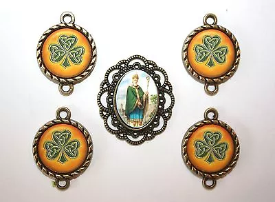 £24.28 • Buy IRISH Traditional St. Patrick Rosary Parts Set #6/Shamrock Paters /FREE SHIPPING