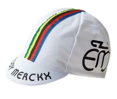 Eddy Merckx Vintage Cycling Cap In White - Made In Italy By Apis • $14.95