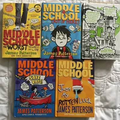 Books 1 2 4 6 & 7 In Middle School Series By James Patterson - FREE SHIPPING! • $19.99