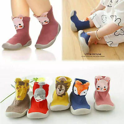 £6.57 • Buy Kids Baby Girl Boys Toddler Anti-slip Slippers Socks Cotton Shoes Winter Warm UK