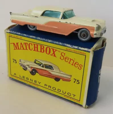 1960s Matchbox Regular Wheels #75 Thunderbird In Original Box Lesney England • $18.21