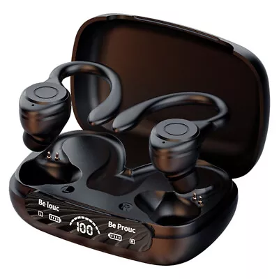 Bluetooth 5.3 Headset TWS Wireless Earphones Earbuds Stereo Headphones Ear Hook • $16.59