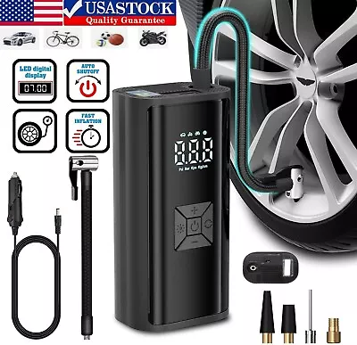 150 PSI Air Compressor Tire Inflator Fits Car Moto Bike Tires Air Pump Portable • $17.99