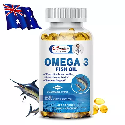 Omega 3 Fish Oil Capsules Triple Strength 3600 Mg EPA & DHA Joint Support • $21.49