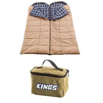 2x Adventure Kings Premium Sleeping Bag -5°C To 5°C + Toiletry 400GSM Canvas Bag • $217.95