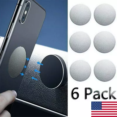 6x Metal Plate Disc For Cell Phone Magnet Holder Magnetic Car Mount Stickers • $1.34