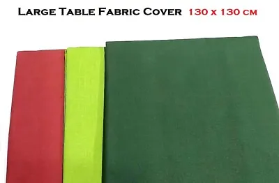 Plain Natural Fabric Clean Table Cloth Party Table Cover Protector  130 X 130cm • £2.65