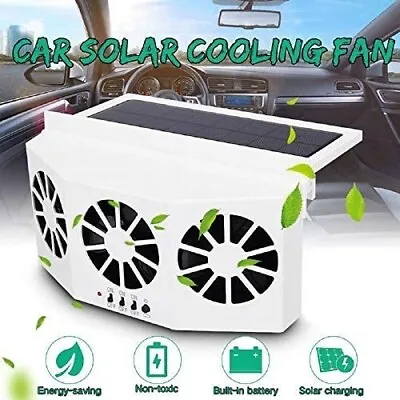 White 3-Outlet Solar Powered Universal Car Air Vent Cool Fan Auto Cooler Exhaust • $27.85