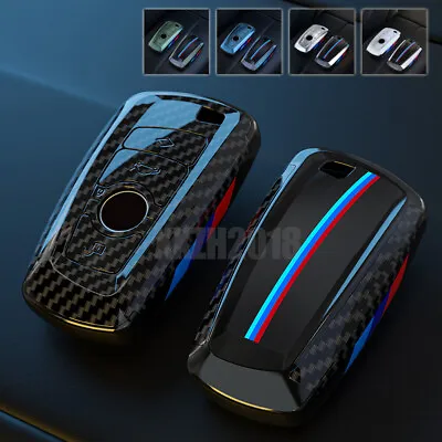 $32.70 • Buy Carbon Fiber Car Remote Key Fob Cover Case Shell Skin For BMW 3 5 7 Series X2 X5