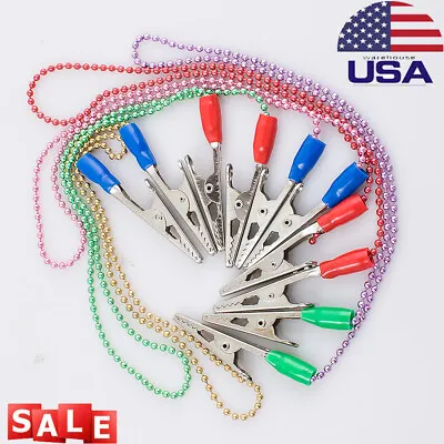 $9.99 • Buy 5Pcs Dental Dentist Bib Clips Napkin Holder Flexible Ball Chains Kit For Patient
