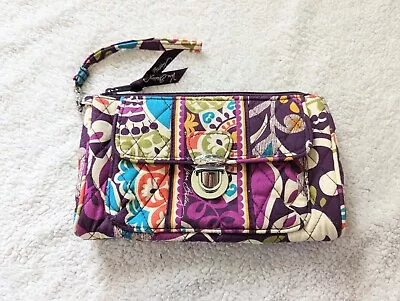 New Vera Bradley Pushlock Wristlet Wallet - Plum Crazy - RETIRED HTF • $29.70