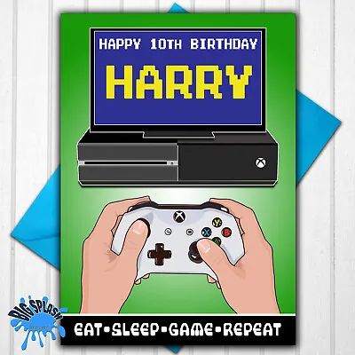 Xbox Gamer Personalised Birthday Card Any Name Or Relative + Age • £3.31