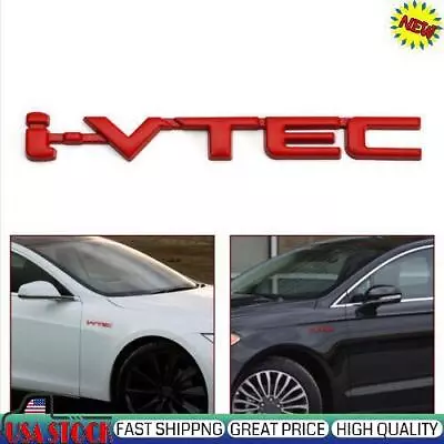 3D Metal I-VTEC Car Trunk Rear Turbo Fender Emblem Badge Decals Stickers Red A1 • $10.63