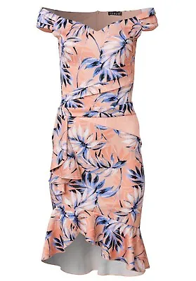 Venus Floral Cap Sleeve Ruffle Hem Dress • $17