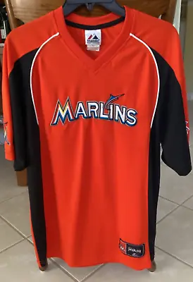 Majestic MLB Miami Marlins Baseball Jersey Shirt Size Medium • $25.97