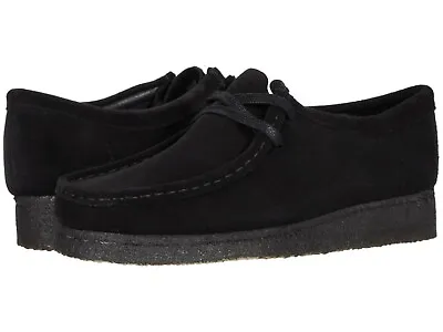 Men's Shoes Clarks Originals WALLABEE Lace Up Suede Moccasins 55519 BLACK • $118