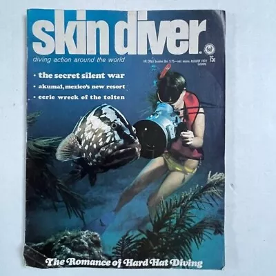 Skin DIver Magazine August 1973 Vintage Good Condition Ocean Whale Memorabilia • $16.25