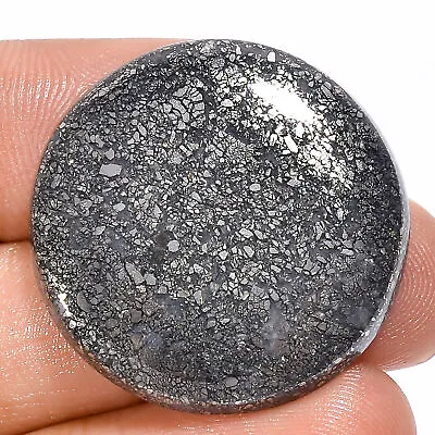 Natural Marcasite Agate Round Shape Cabochon Gemstone 32 Ct. 27X27X4 Mm EE-34021 • £4.70