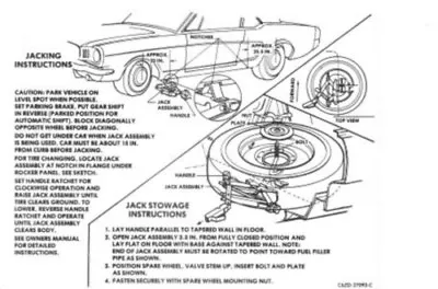 FORD 1966 Mustang Jacking Instructions Decal • $12.99