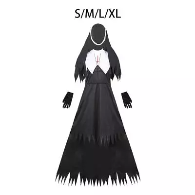 Nun Costume Sleeping Beauty Maleficent Halloween Nun Fancy Dress For • £15.92