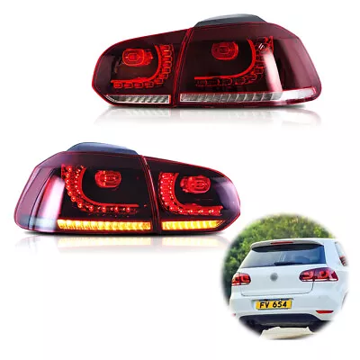 Pair Of Red LED Tail Lights For 2010-2014 VW Golf 6 MK6 GTI W/ Dynamic Indicator • $249.99