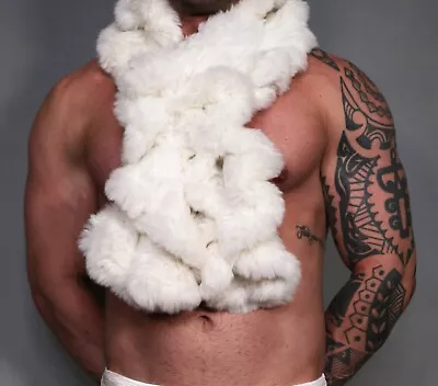 Rabbit Fur White Scarf (unisex) • $10.19