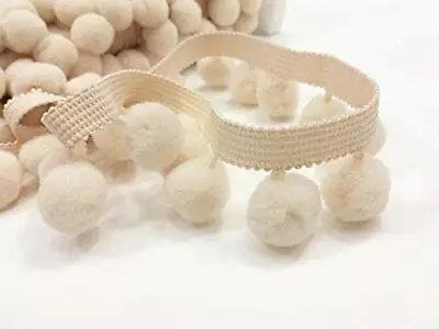 £1.80 • Buy POM POM Bobble Trim Fringe Size XL - 2cm/0.8  Best Quality #C ECRU CREAM