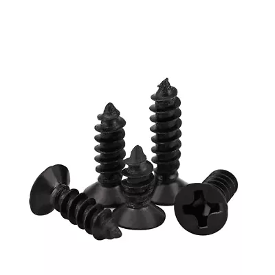£6.98 • Buy M2 M2.3 M2.5 M3 M4 Black Phillips Countersunk Flat Head Self Tapping Wood Screws