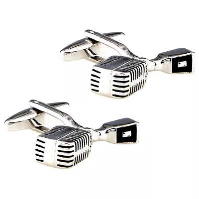 One Pair Retro Microphone Cuff Links Music Theme Cufflinks • $6.88