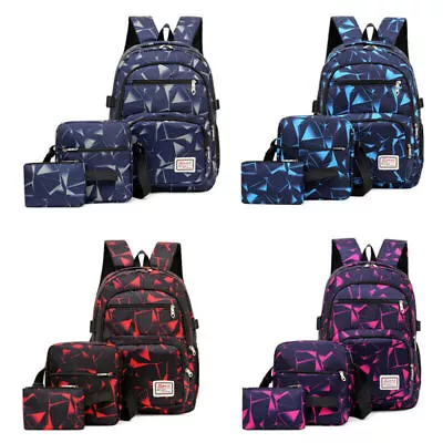 3PCS School Bag Set Large Camouflage Backpack Girls Boys Travel Rucksack Bag UK • $7.77