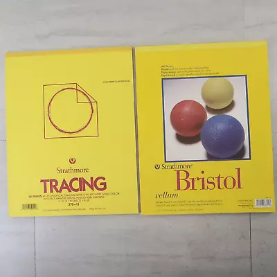 Strathmore Vellum Bristol Paper Pad 11 X14  & Tracing Paper 370-11 • $15.30