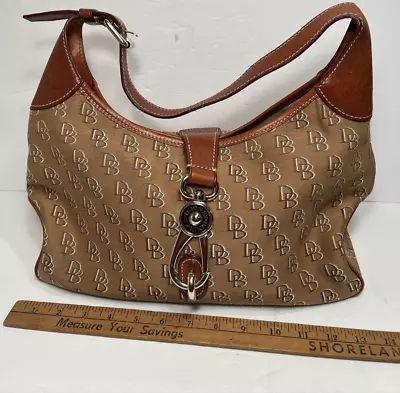 Vintage Tan Canvas Sigature Dooney & Burke Purse • $24.94