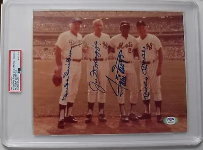 Mickey Mantle Joe DiMaggio Willie Mays Duke Snider Signed 8x10 Photo PSA AL41530 • $1075