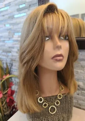 $499 • Buy Custom 16  Wig Human Straight Hair Medium Blonde Sheitel XS Cap Full Coverage 