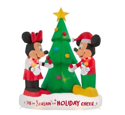 Disney Mickey & Minnie Mouse Decorating Christmas Tree Inflatable By Gemmy • $183.99