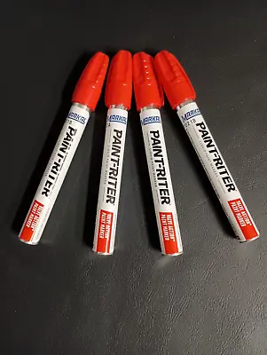 Lot Of 4 Markal Red Paint-Riter Valve Action Paint Marker P# 96822 FREE SHIPPING • $21.95