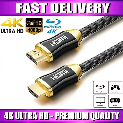 £13.95 • Buy PREMIUM ULTRAHD HDMI CABLE HIGH SPEED 4K 2160p 3D LEAD 1m/2m/3m/4m/5m/7m/10m/15m