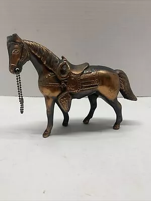 Vintage Pot Metal Horse Figurine Brass Color Carnival Prize USA • $13.22