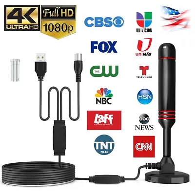 350 Miles Digital TV Antenna Indoor HDTV Amplified Signal Booster 4K HD 1080P • $8.85