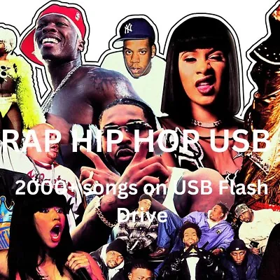 New 2024 Rap Hip Hop Music USB Flash Drive Rap 2500 Songs Library Collection  • $34.99