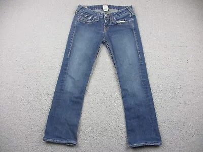 True Religion Jeans Womens Size 26 (26X24) Blue Dark Wash Disco Becky Big T Boot • $17.47