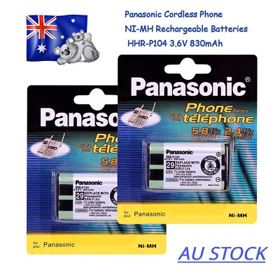 2PCS Panasonic HHR-P104 Cordless Phone NI-MH Rechargeable Battery  3.6V 830mAh • $24.43