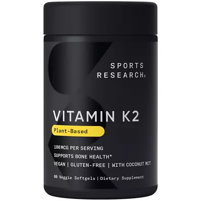 Vitamin K2 MK7 100mcg With Coconut Oil - 60 Veggie Softgels (2 Month Supply) • $17.95