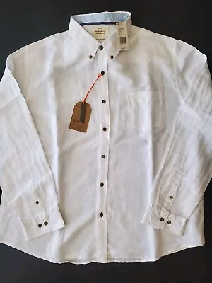 NEW Weatherproof Vintage Shirt Sz 3XL Long  Sleeve Washable Linen Solid White • $26.99