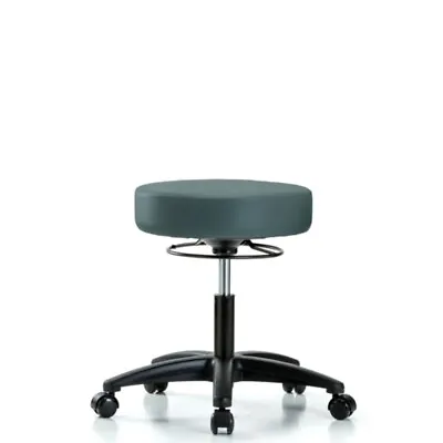 Vinyl Stool Without Back - Desk Height With Casters In Colonial Blue Trailblazer • $202.99